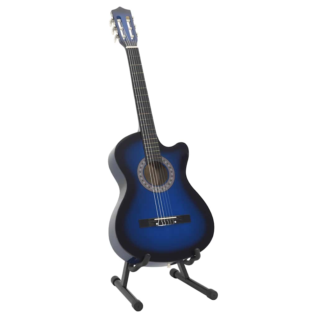 Vidaxl 12-delige gitaarset met 6 snaren western klassiek 38 blauw