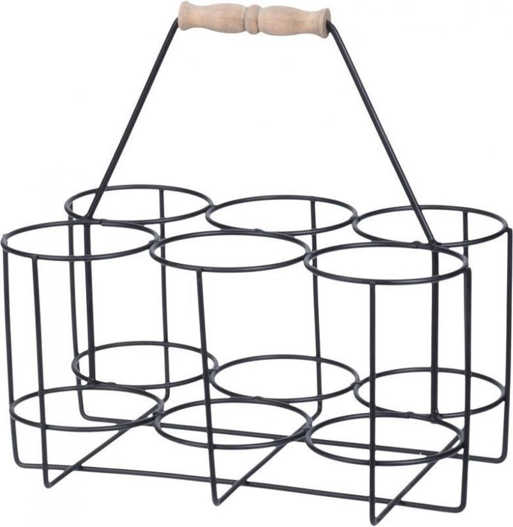 Home styling wijnflesfhouder 30x13x27 cm metaal zwart