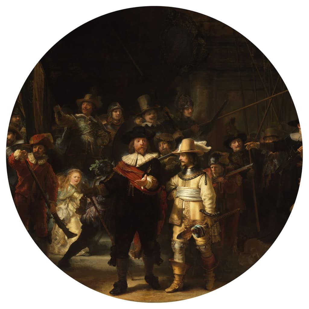 Wallart behangcirkel the night watch 190 cm