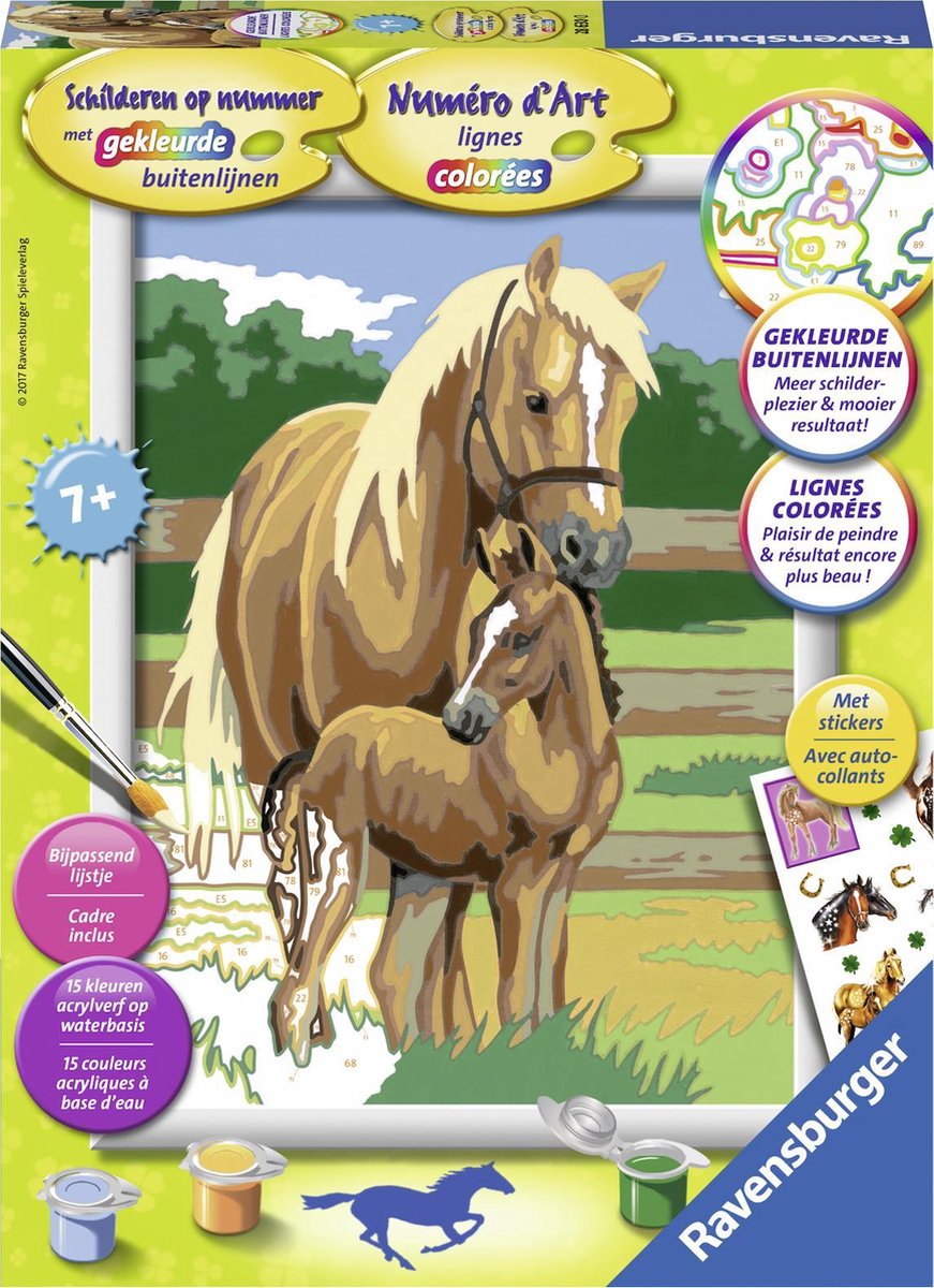 Ravensburger schilderen op nummer paardenliefde - hobbypakket