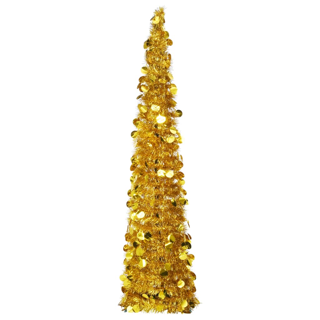 Vidaxl kunstkerstboom pop-up 150 cm pet goudkleurig