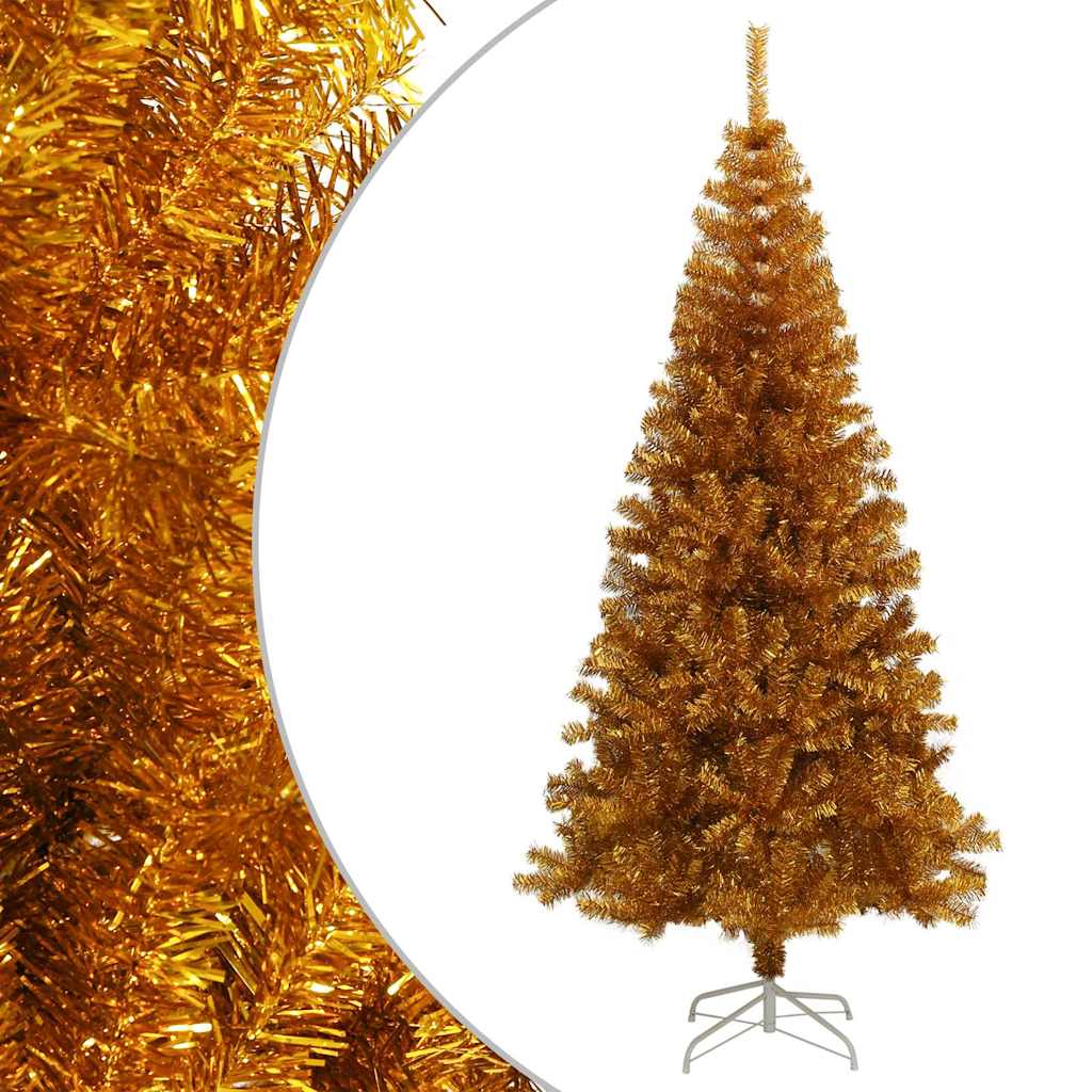 Vidaxl kunstkerstboom met standaard 180 cm pet goudkleurig