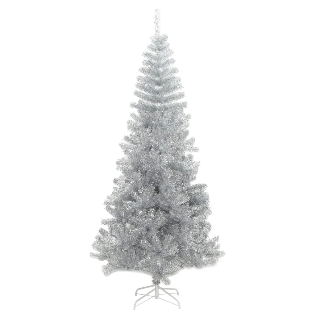 VidaXL Kunstkerstboom met standaard 180 cm PET zilverkleurig