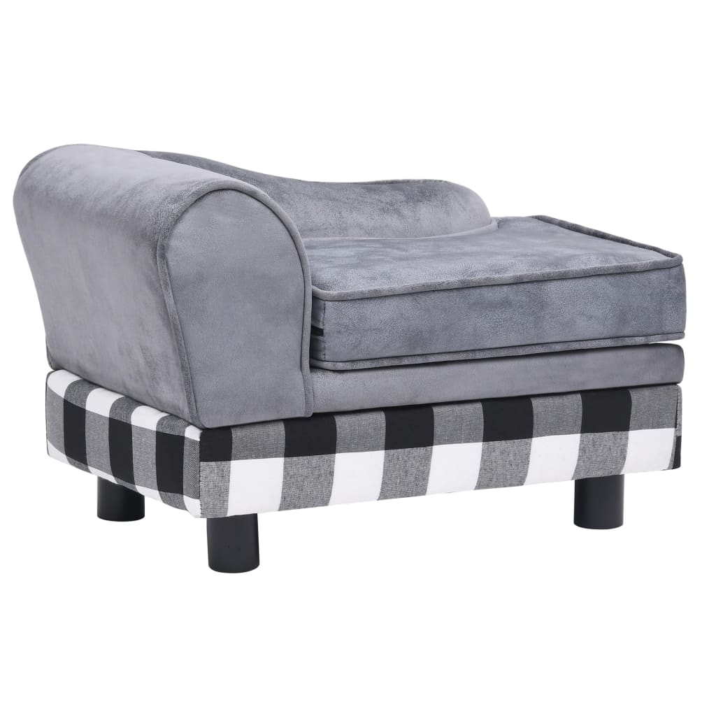 Vidaxl hondenbank 57x34x36 cm pluche grijs