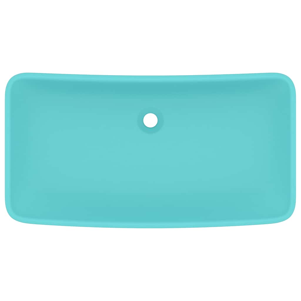 Vidaxl wastafel rechthoekig 71x38 cm keramiek mat lichtgroen