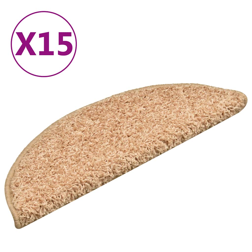 Vidaxl trapmatten 15 st 56x17x3 cm goud halfrond
