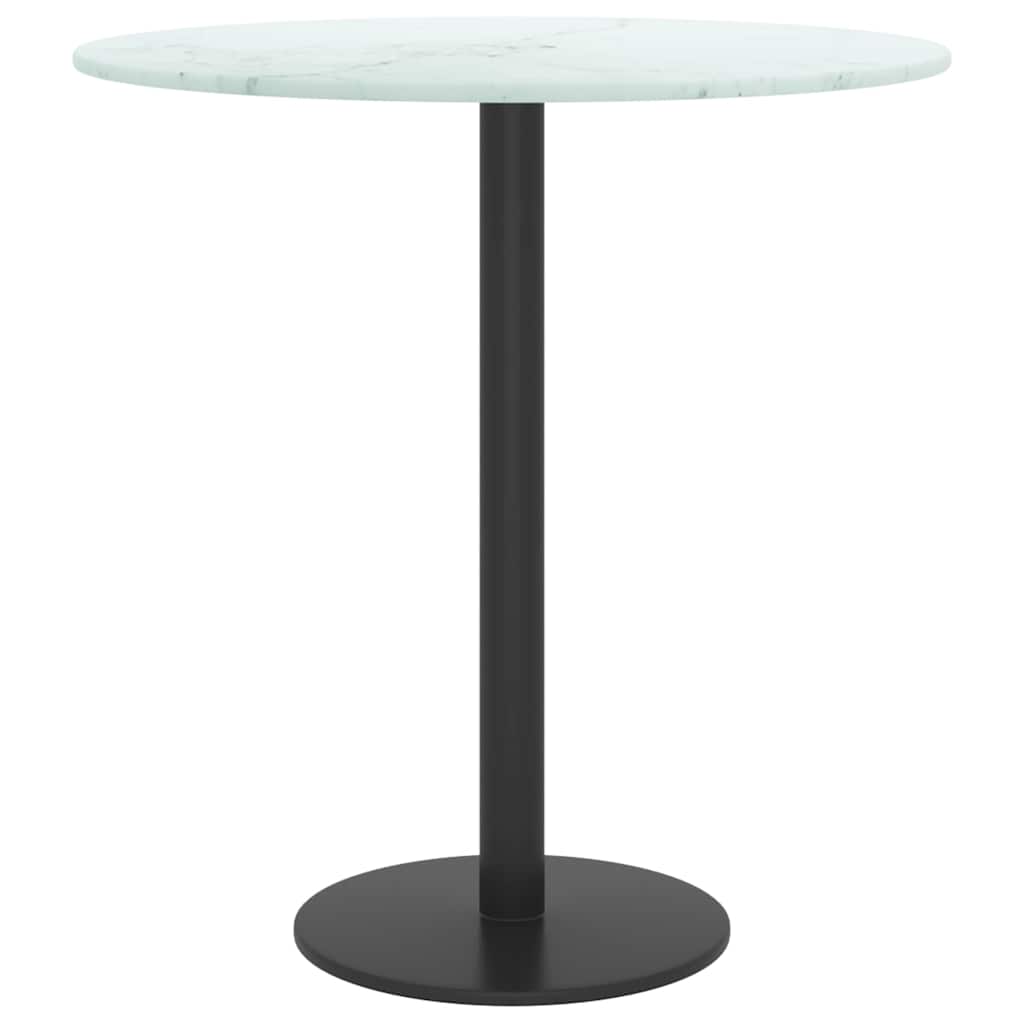 Vidaxl tafelblad ø40x0,8 cm gehard glas met marmeren design wit
