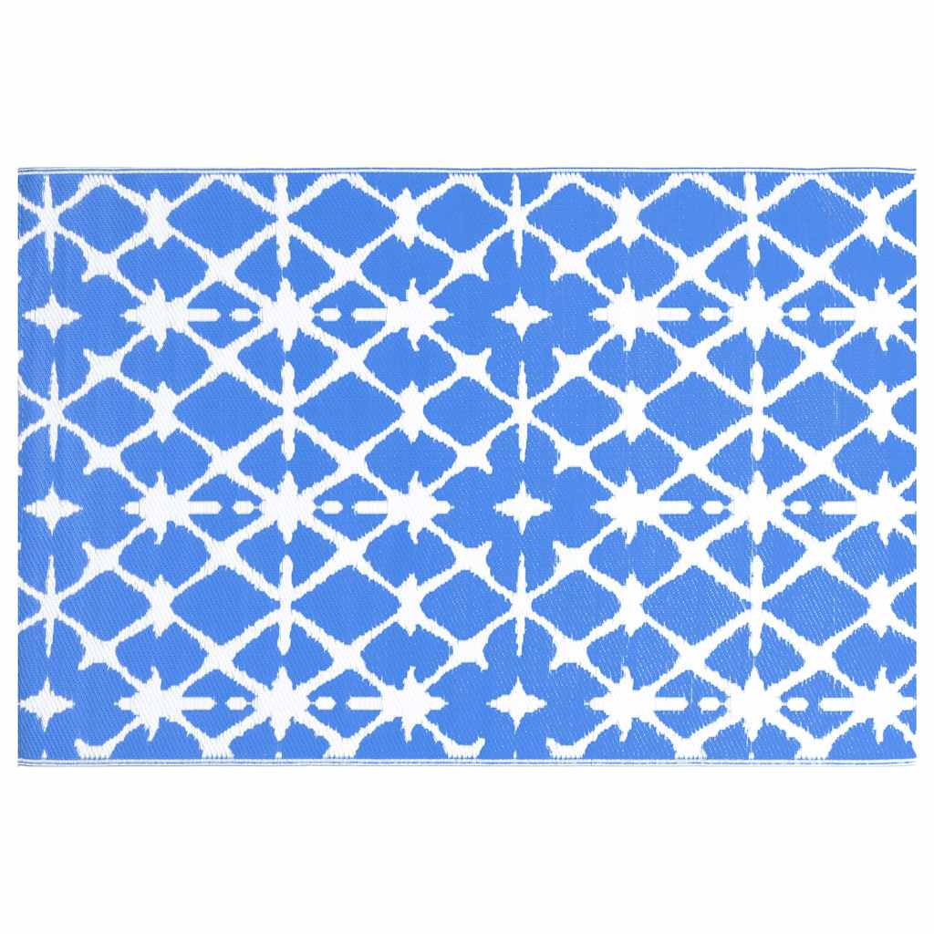 Vidaxl buitenkleed arakil 190x290 cm pp blauw en wit