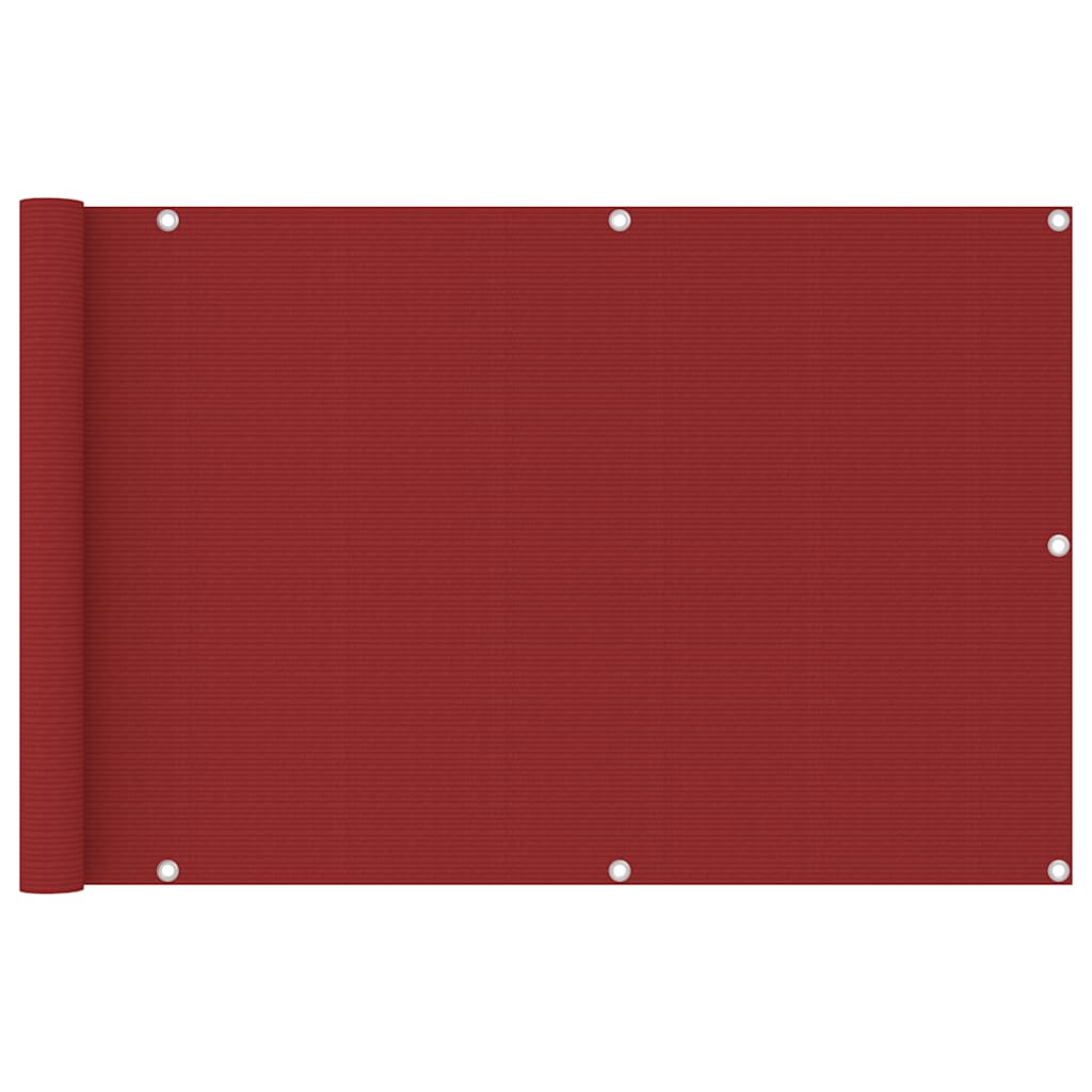 Vidaxl balkonscherm 90x400 cm hdpe rood