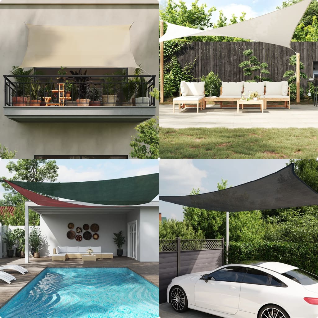 Vidaxl zonnezeil 160 g m² 3,6x3,6x3,6 m hdpe geel