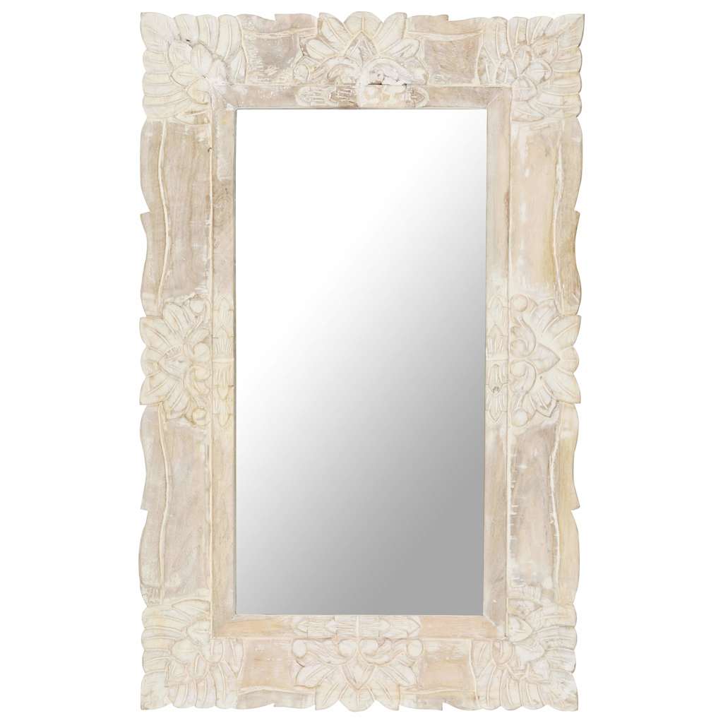 Vidaxl spiegel 80x50 cm massief mangohout wit