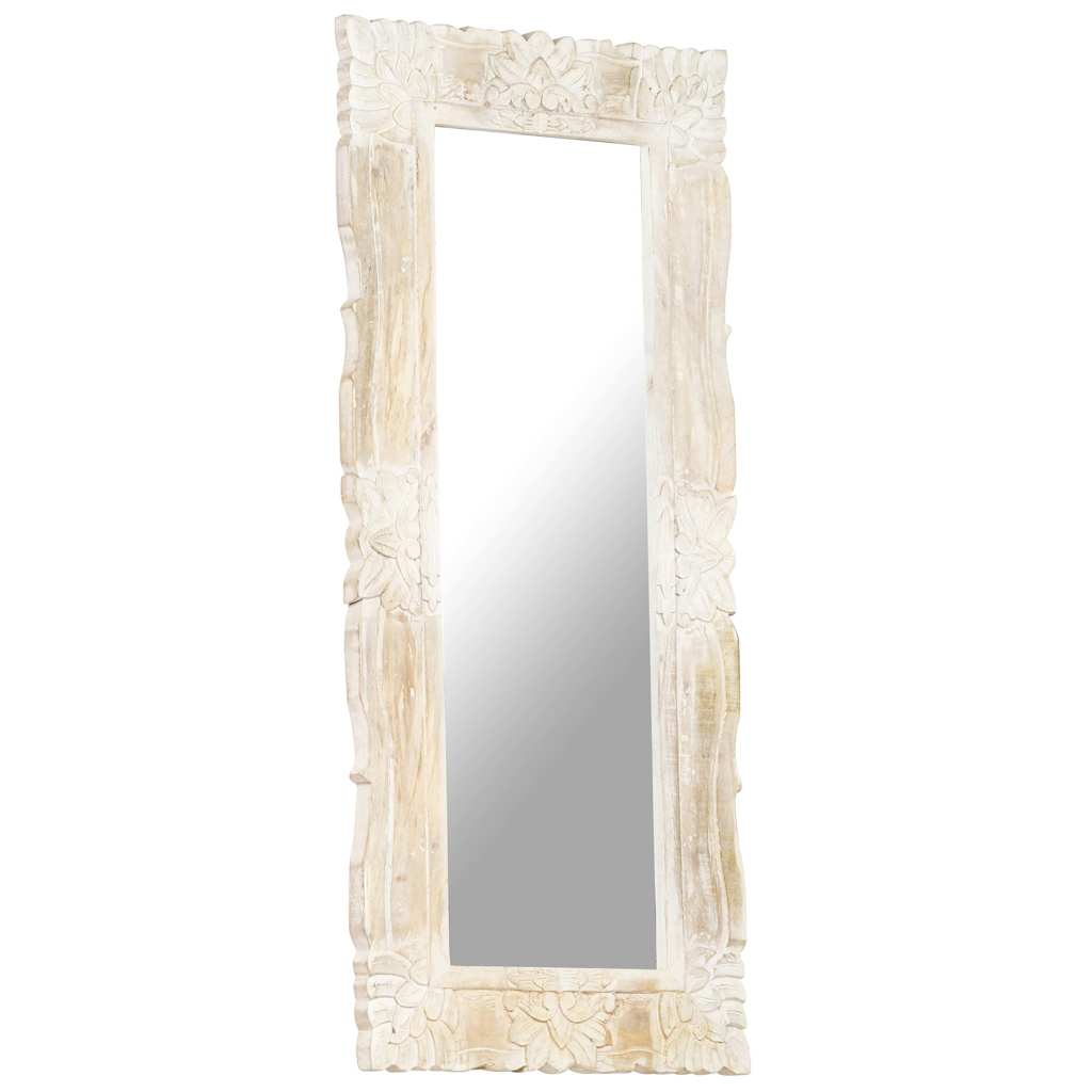 Vidaxl spiegel 110x50 cm massief mangohout wit