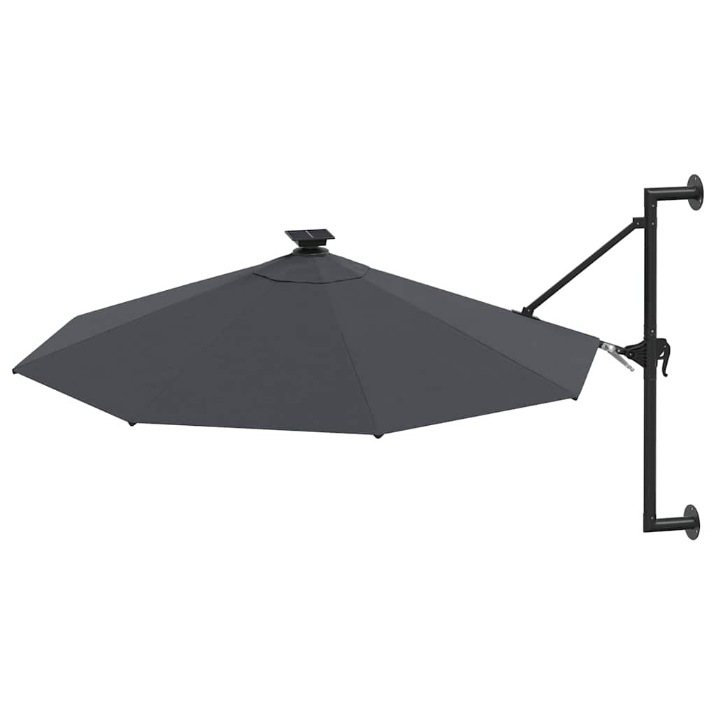 Vidaxl wandparasol met led's 300 cm antracietkleurig