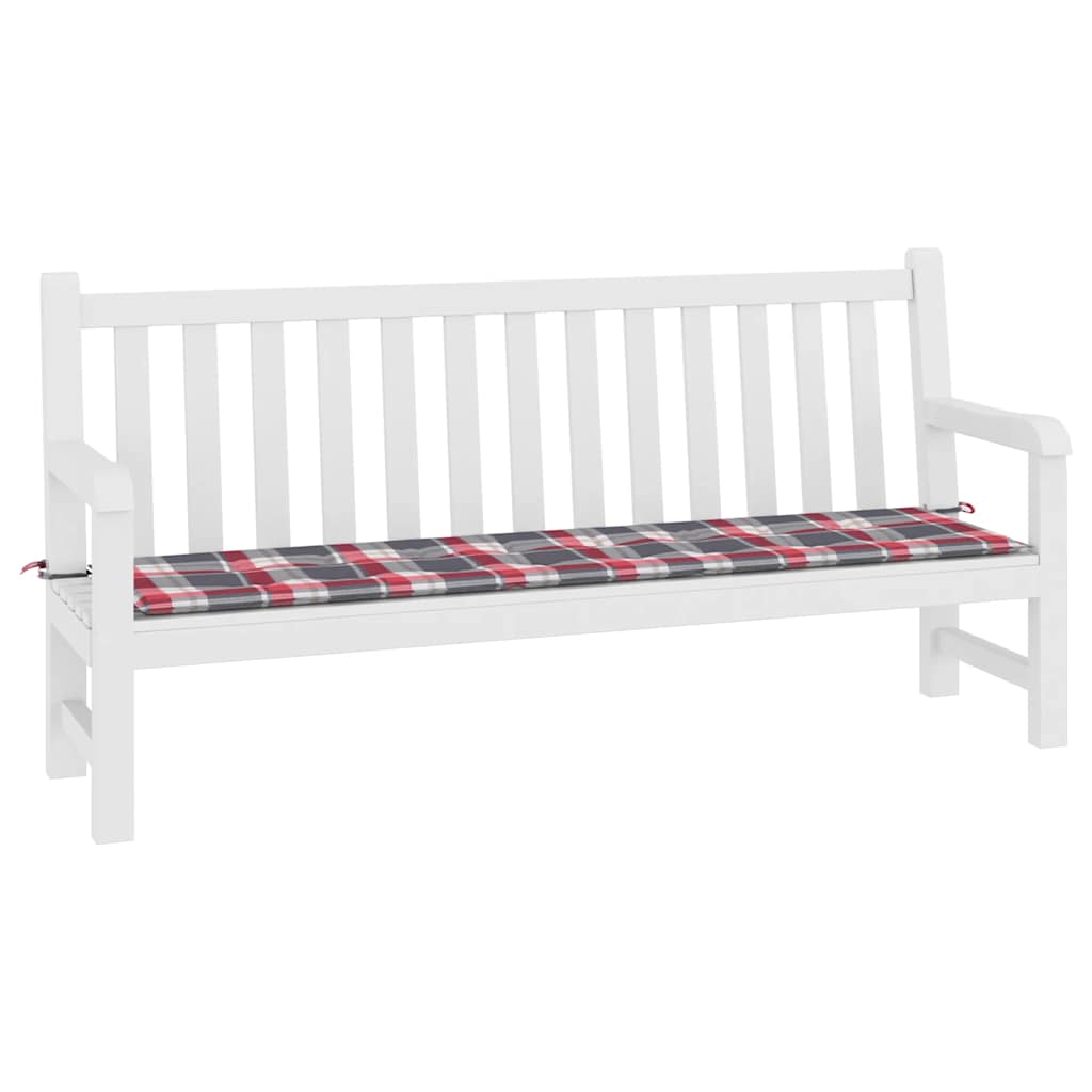 Vidaxl tuinbankkussen 200x50x4 cm oxford stof ruitpatroon rood