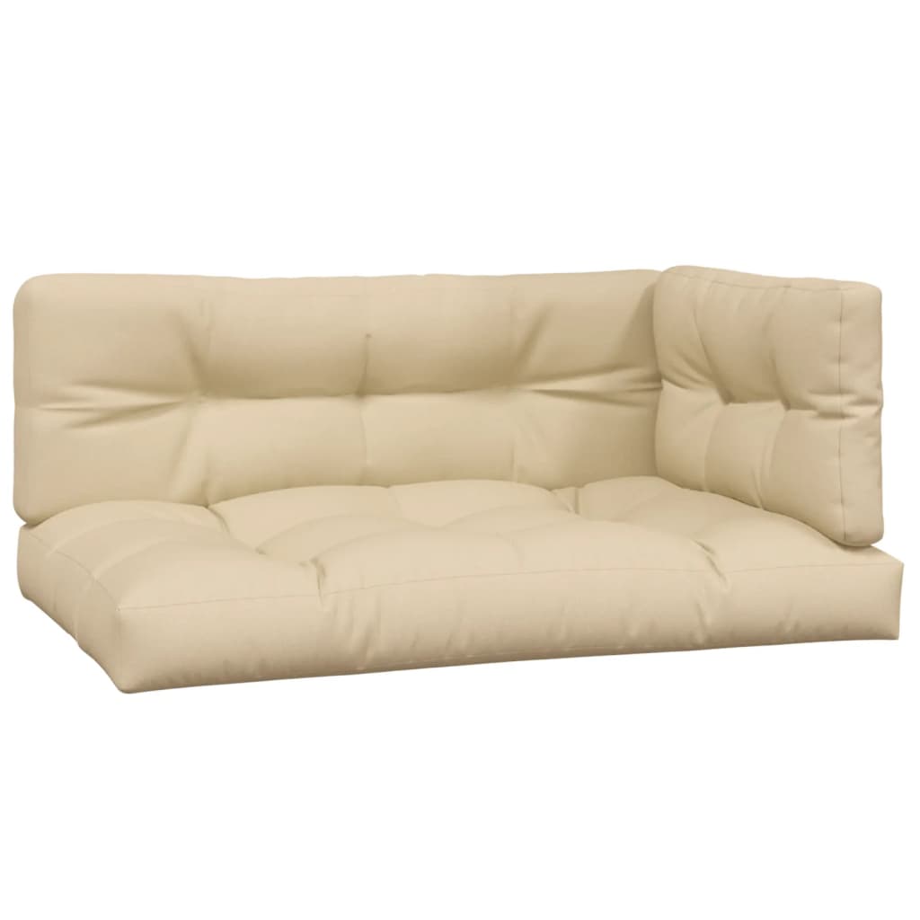 VidaXL Palletkussens 3 st stof beige