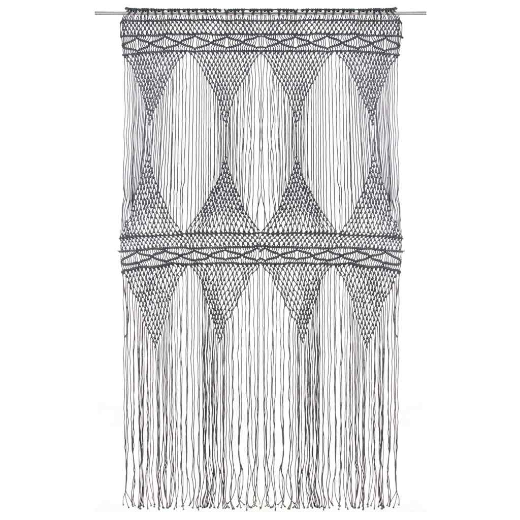 Vidaxl gordijn macramé 140x240 cm katoen antraciet
