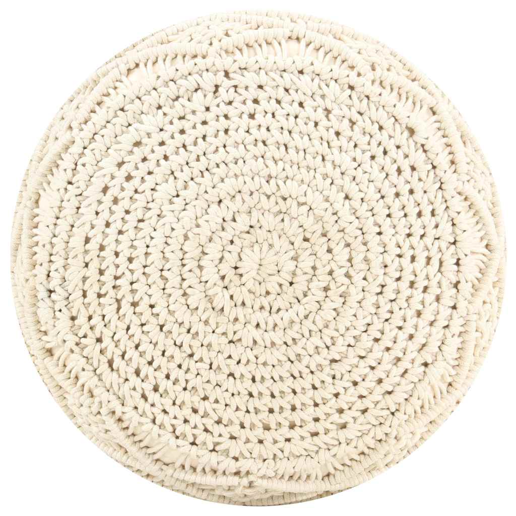 Vidaxl poef macramé handgemaakt 45x30 cm katoen