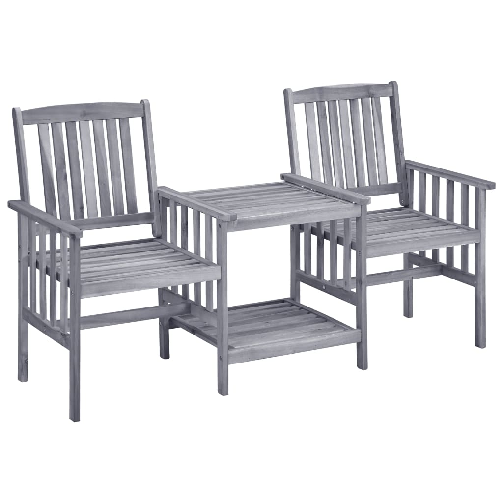 Vidaxl tuinstoelen met tafeltje en kussens massief acaciahout