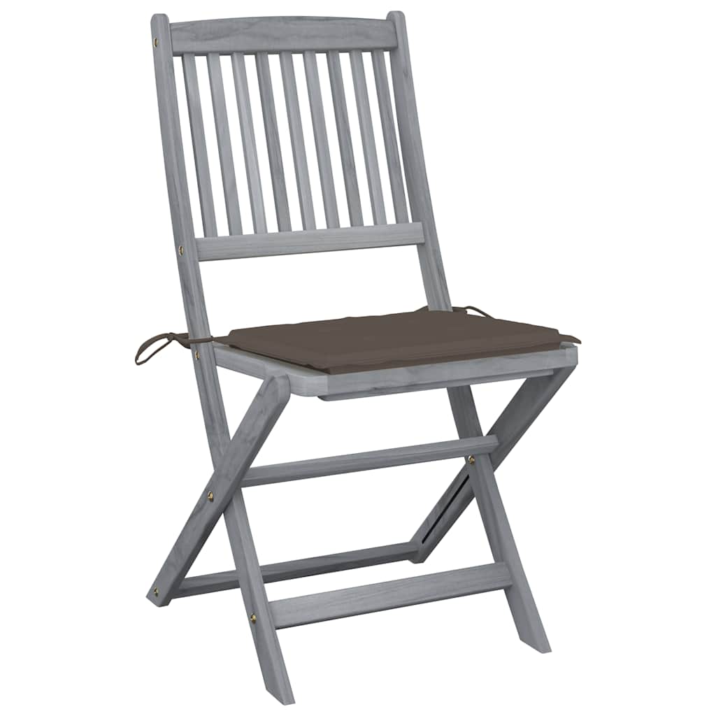 Vidaxl tuinstoelen 4 st inklapbaar met kussens massief acaciahout