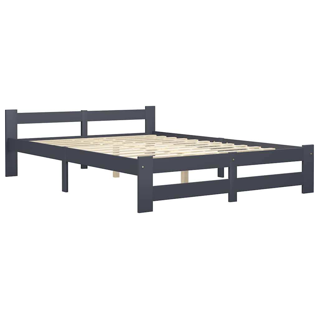 Vidaxl bedframe massief grenenhout donkergrijs 120x200 cm