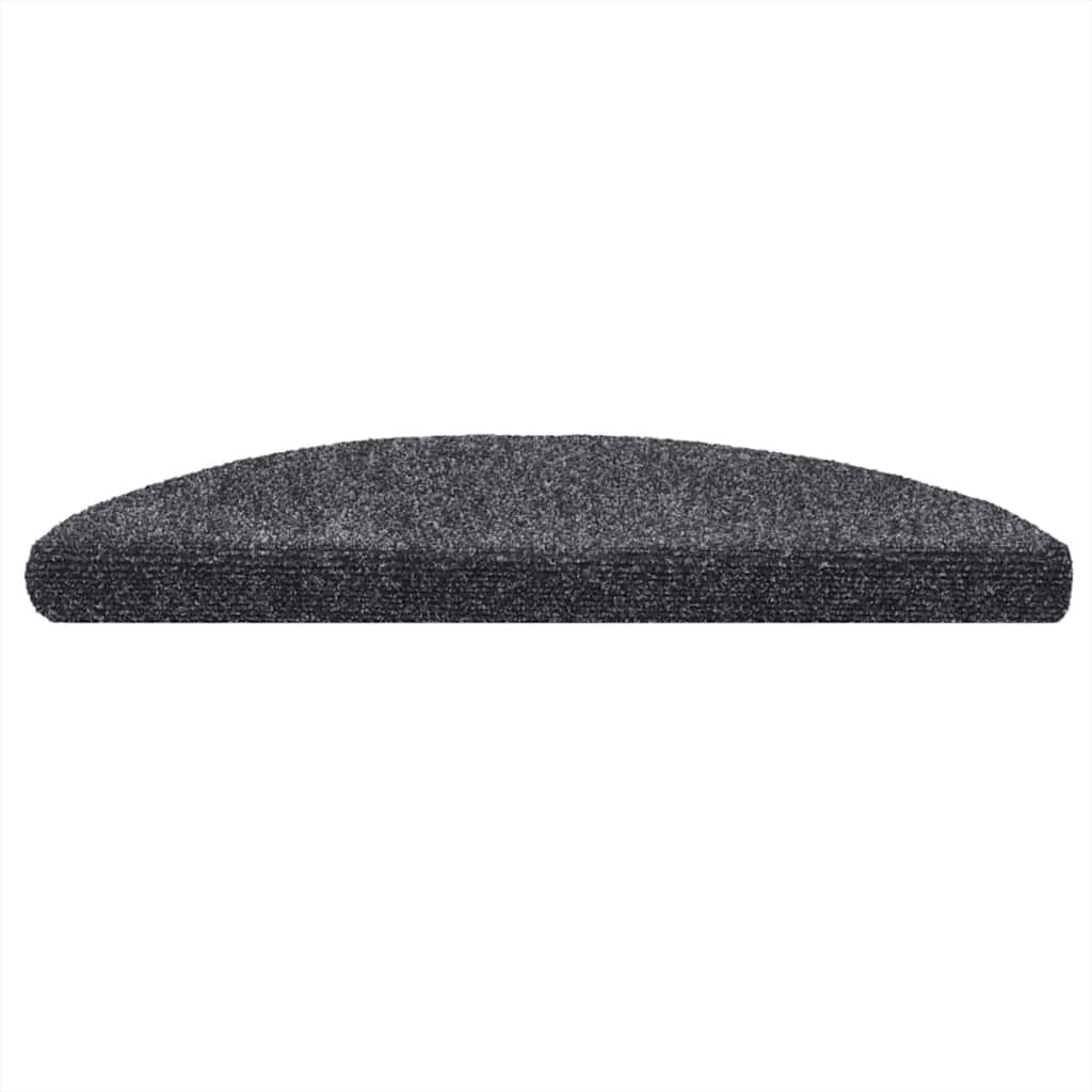 Vidaxl trapmatten zelfklevend 5 stuks 56x17x3 cm donkergrijs halfrond