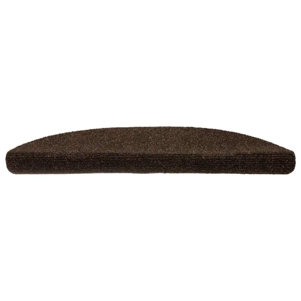 Vidaxl trapmatten zelfklevend 5 stuks 56x17x3 cm bruin halfrond
