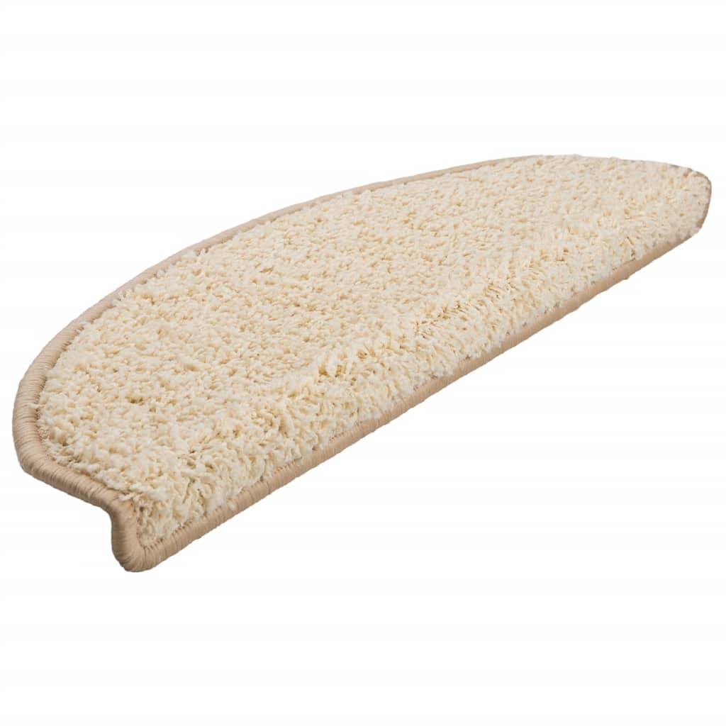 Vidaxl trapmatten 10 st 65x21x4 cm crème halfrond groot