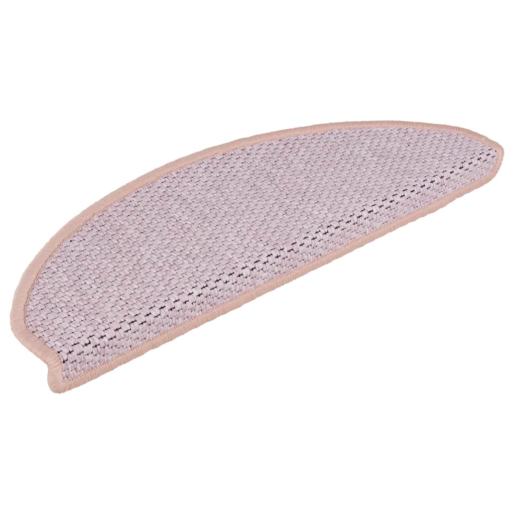 Vidaxl trapmatten zelfklevend 15 st sisal-look 65x21x4 cm roze