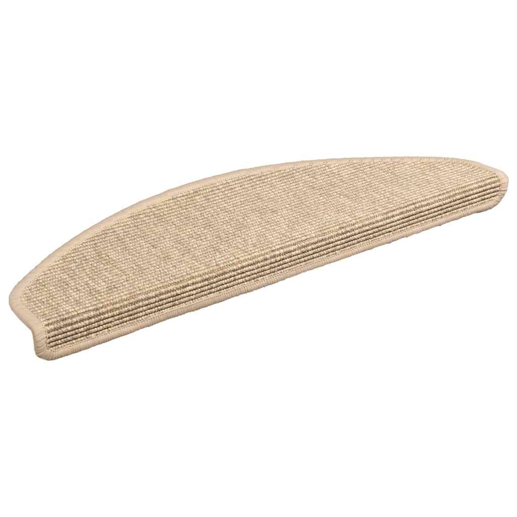 Vidaxl trapmatten 15 st 65x21x4 cm lichtbeige halfrond groot