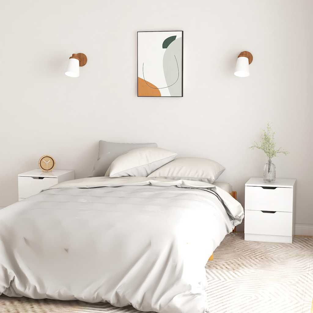 Vidaxl nachtkastjes 2 st 40x40x50 cm bewerkt hout hoogglans wit