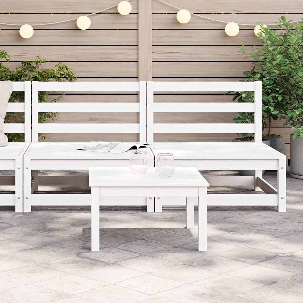 Vidaxl tuinmiddenbanken 2 st massief grenenhout wit