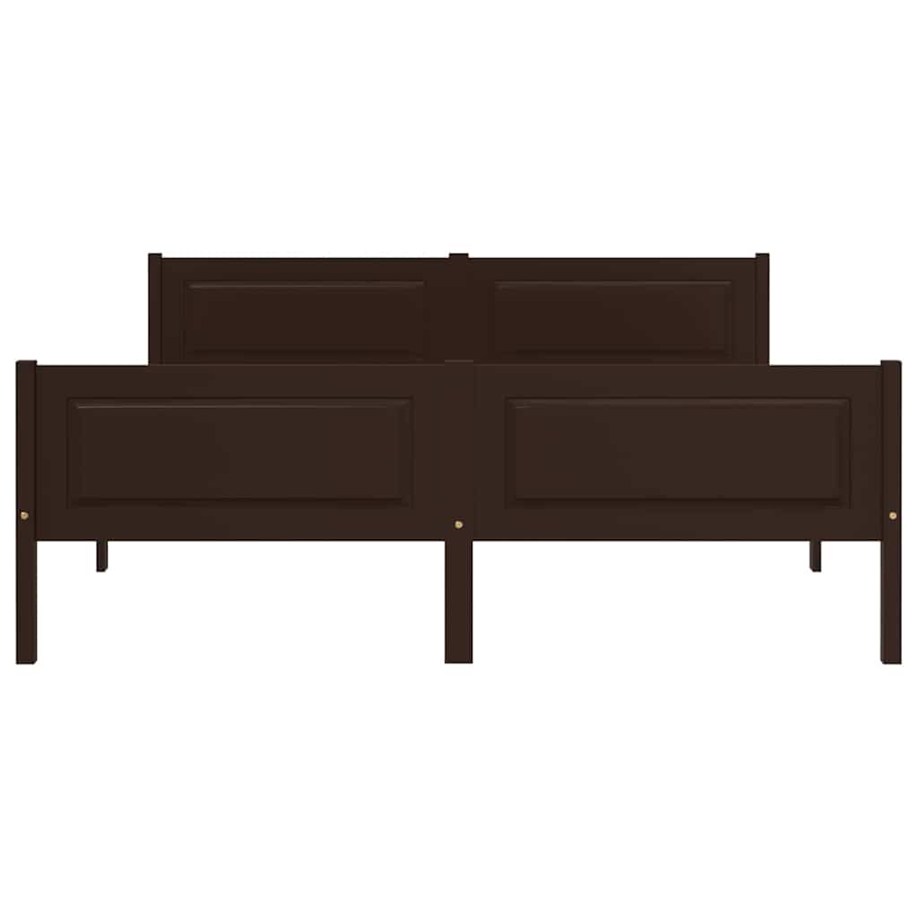 Vidaxl bedframe massief grenenhout donkerbruin 120x200 cm
