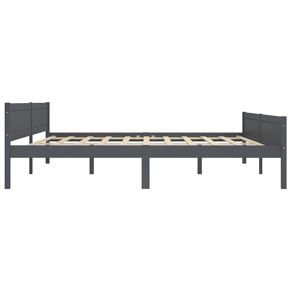 Vidaxl bedframe massief grenenhout grijs 200x200 cm