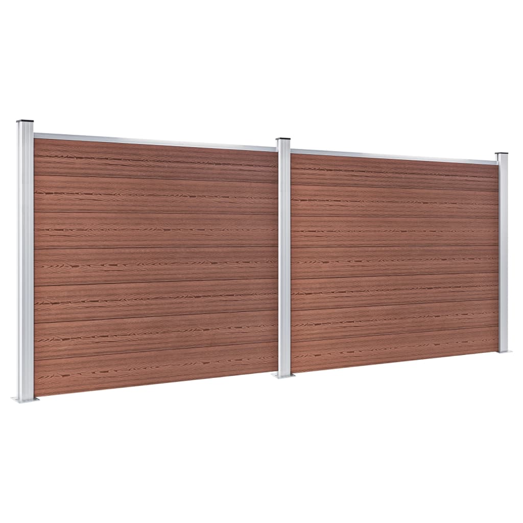 VidaXL Schuttingpanelenset 353x146 cm HKC bruin