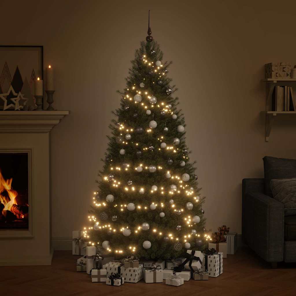 Vidaxl 60-delige kerstballenset met piek en 150 led's wit en grijs