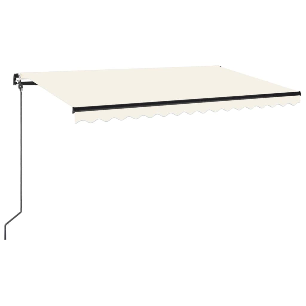 VidaXL Luifel handmatig uittrekbaar 400x350 cm crèmekleurig