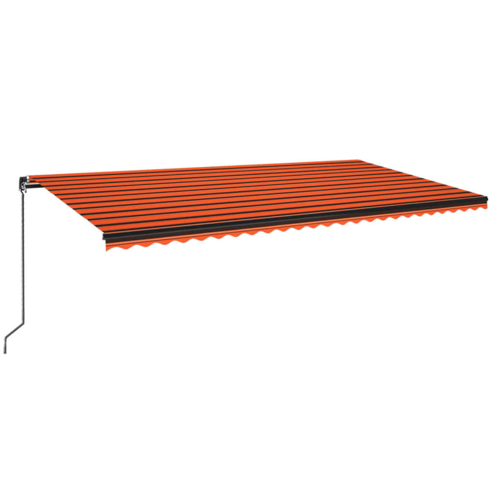 VidaXL Luifel handmatig uittrekbaar met LED 600x350 cm oranje en bruin