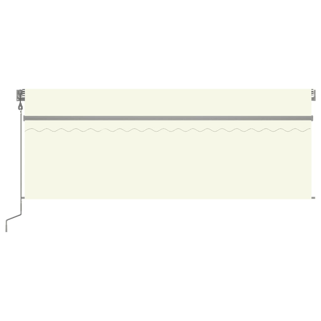 VidaXL Luifel met rolgordijn, LED en windsensor 4,5x3 m crèmekleurig
