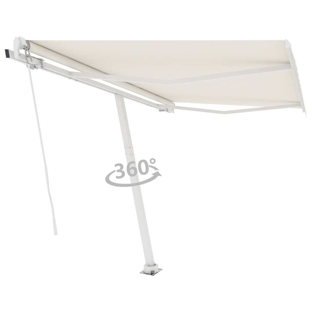 VidaXL Luifel vrijstaand automatisch 300x250 cm crèmekleurig