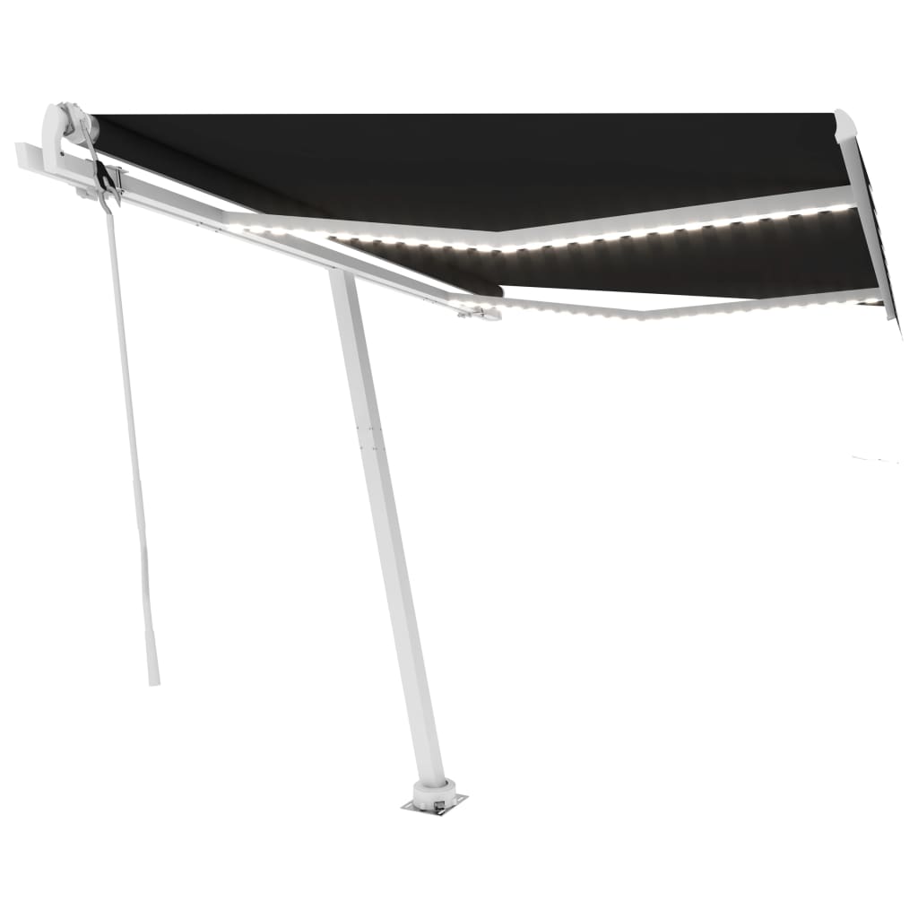 VidaXL Luifel automatisch met LED en windsensor 350x250 cm antraciet