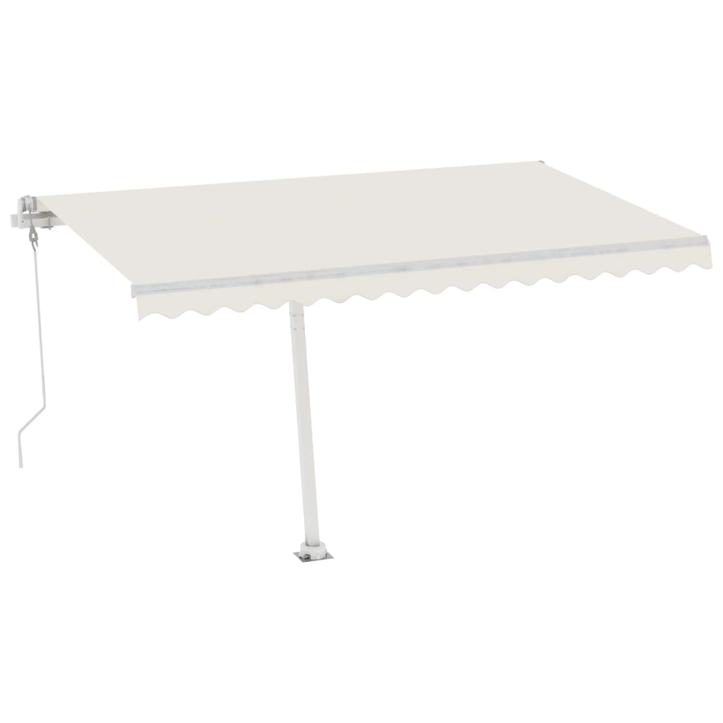 VidaXL Luifel automatisch met LED en windsensor 400x300 cm crèmekleur