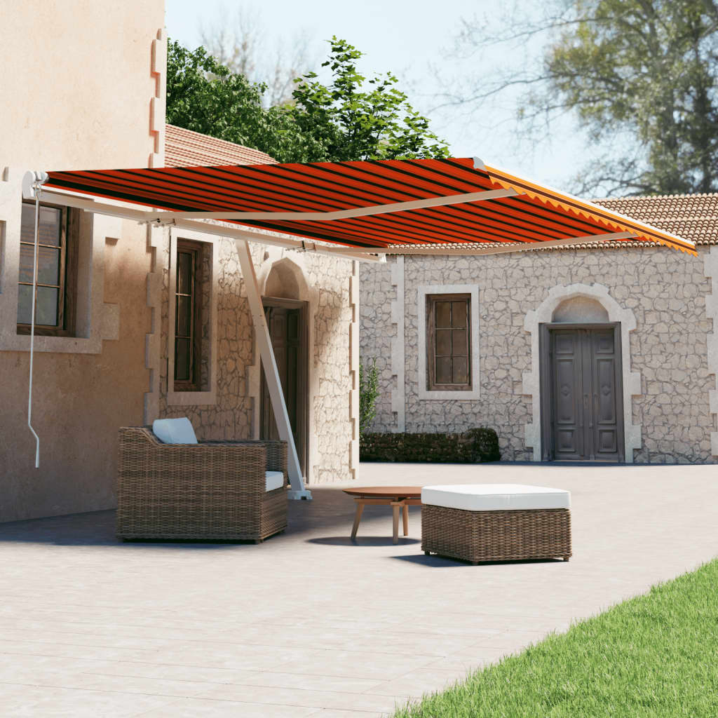 VidaXL Luifel vrijstaand automatisch 500x300 cm oranje en bruin