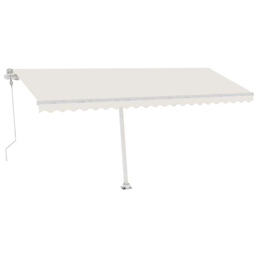 VidaXL Luifel automatisch met LED en windsensor 500x300 cm crèmekleur