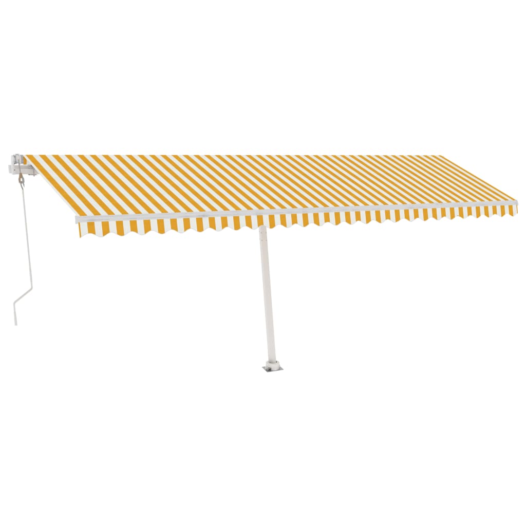 VidaXL Luifel automatisch met LED en windsensor 600x300 cm geel en wit