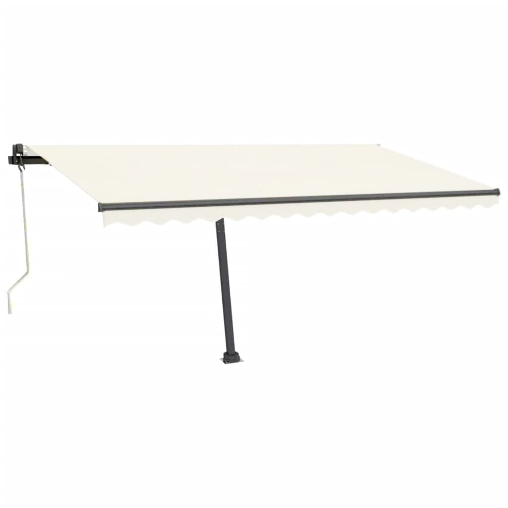 VidaXL Luifel automatisch met LED en windsensor 450x350 cm crèmekleur
