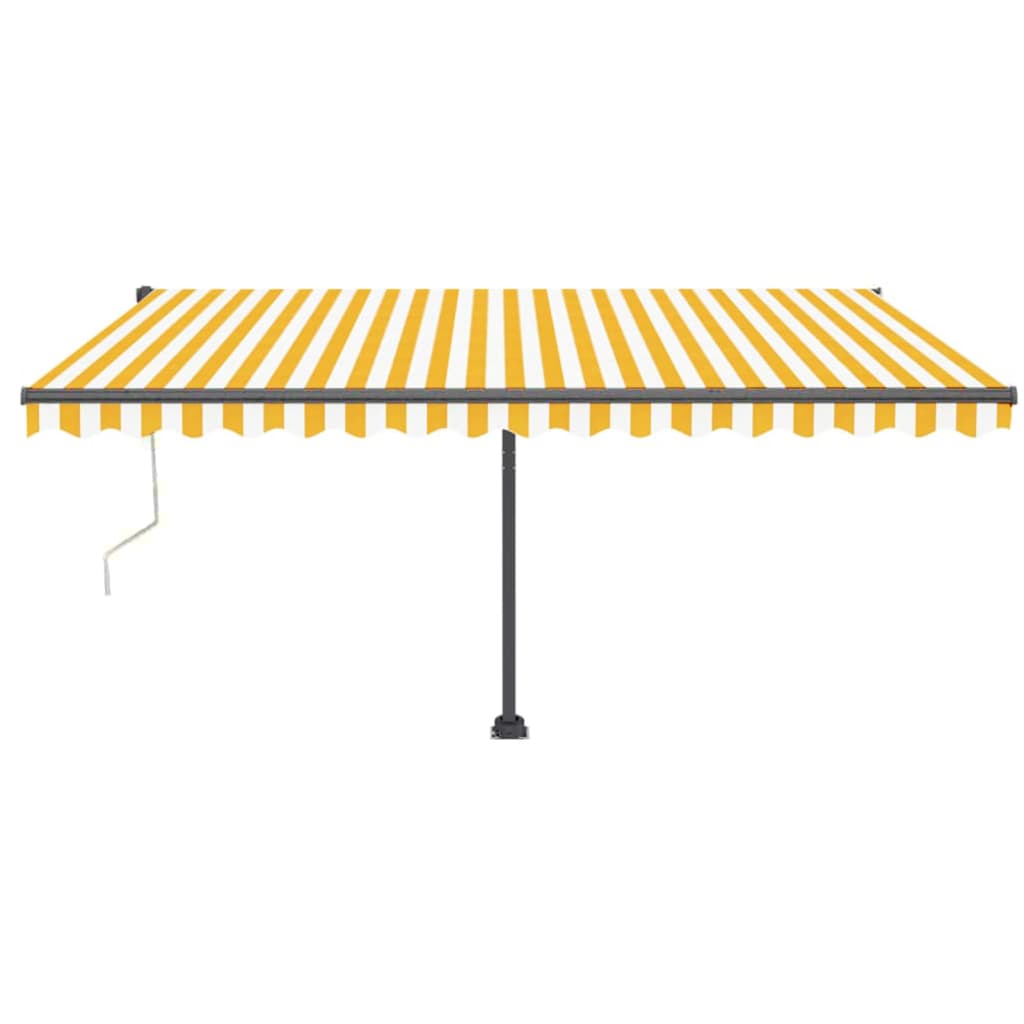 VidaXL Luifel automatisch met LED en windsensor 450x350 cm geel wit