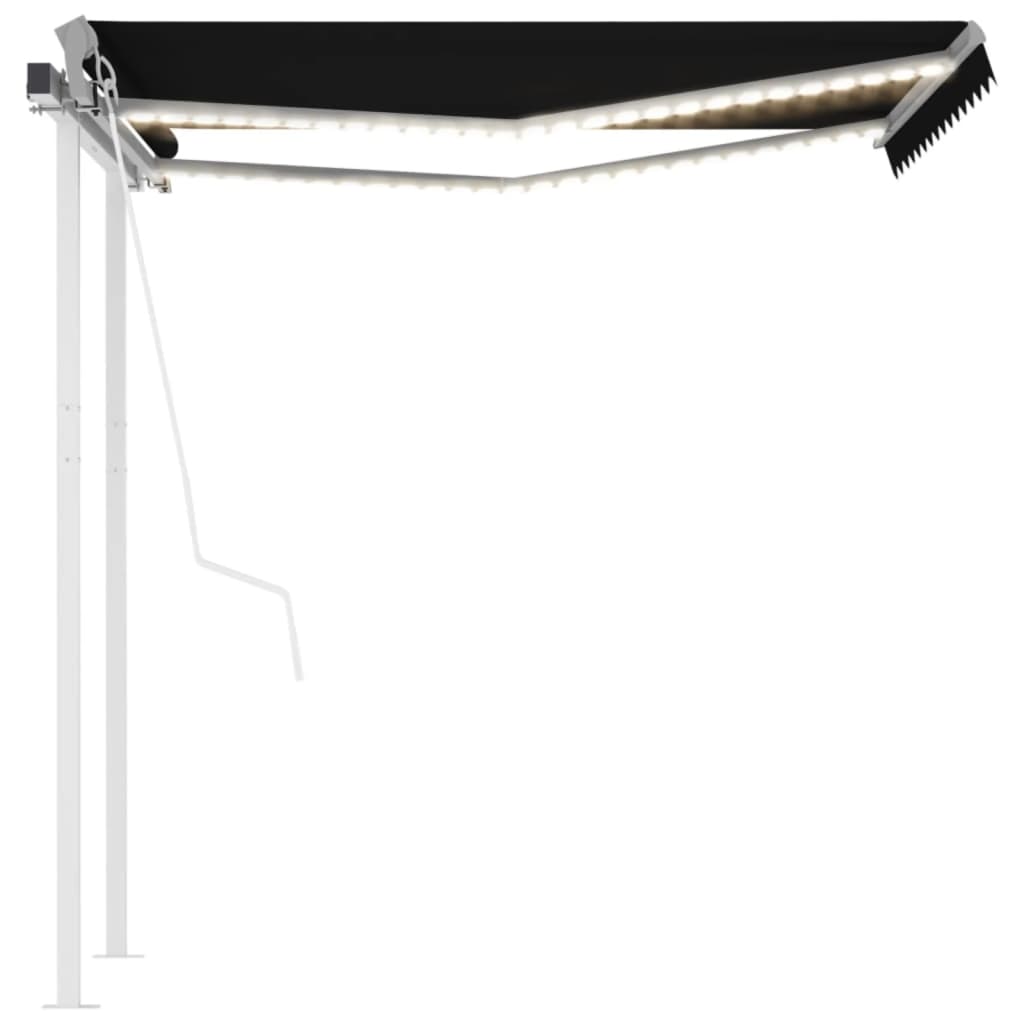 VidaXL Luifel automatisch met LED en windsensor 3,5x2,5 m antraciet
