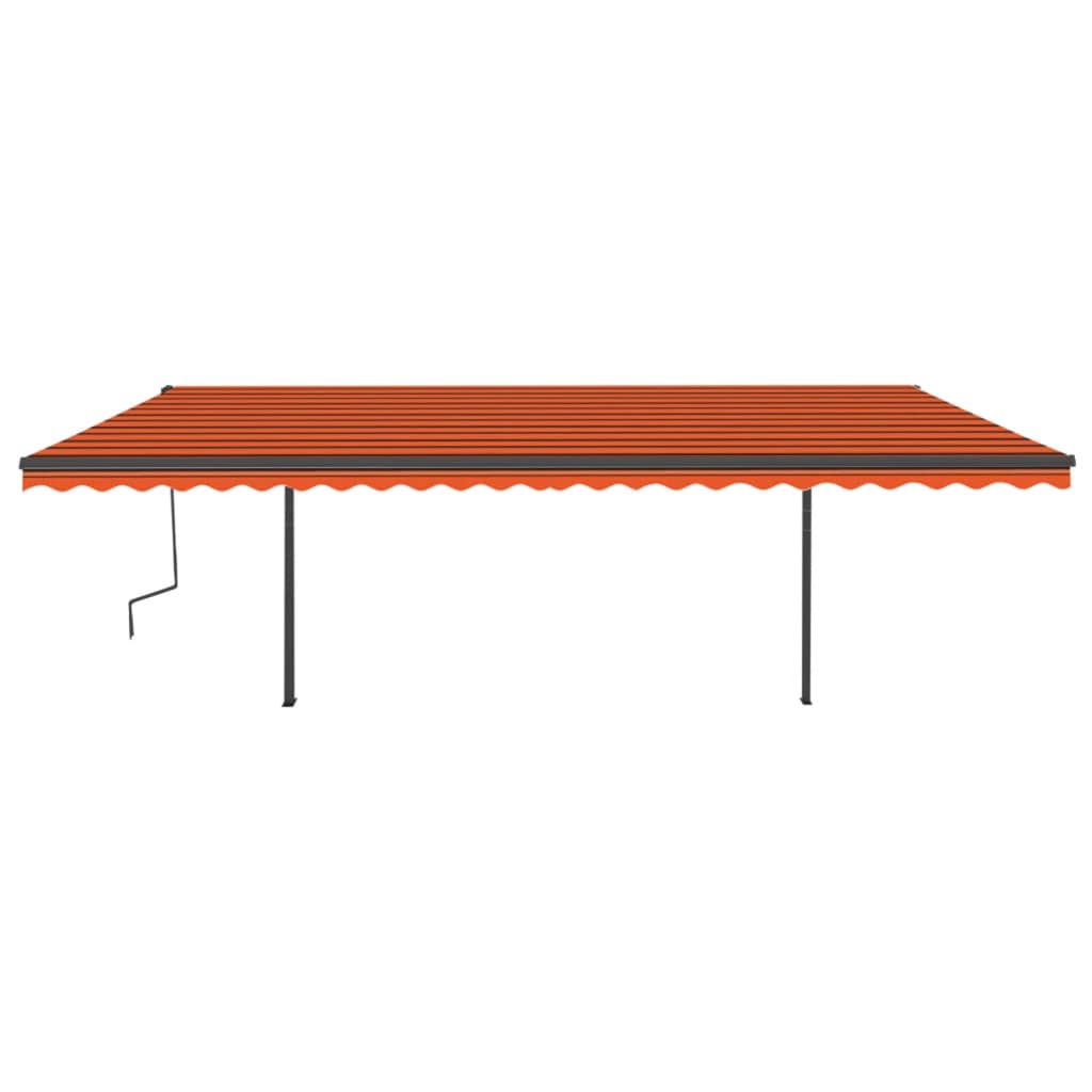 VidaXL Luifel automatisch uittrekbaar met palen 6x3 m oranje en bruin