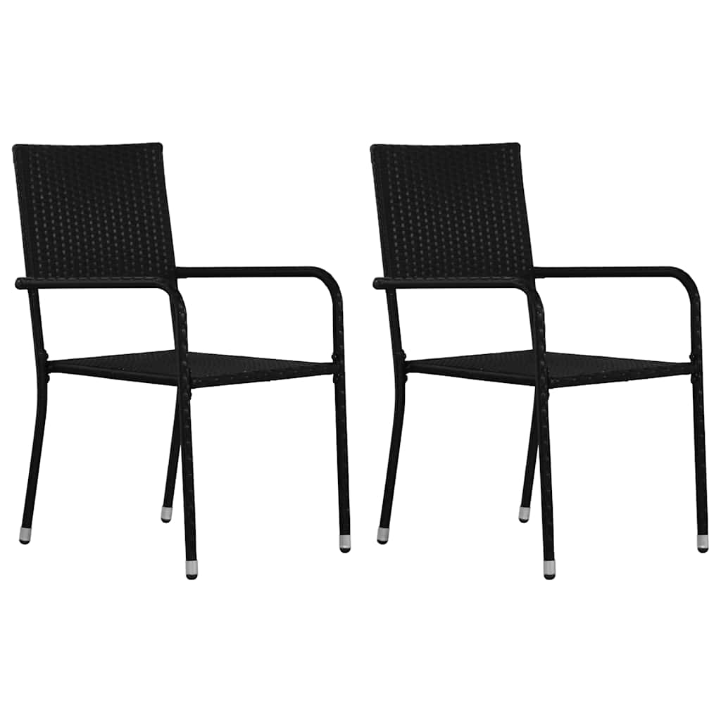 Vidaxl 3-delige tuinset poly rattan zwart