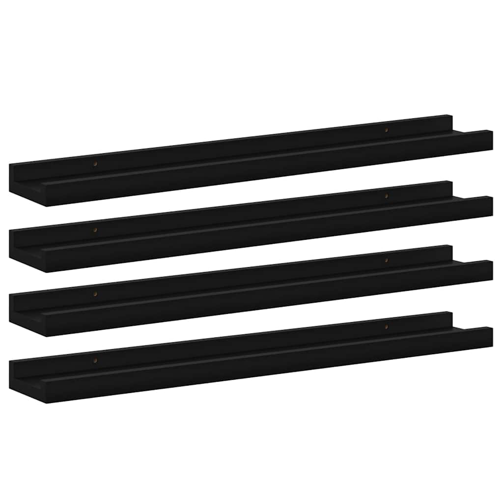 Vidaxl wandschappen 4 st 60x9x3 cm zwart